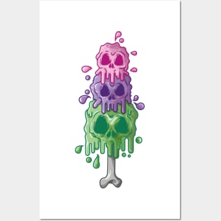 ice skull Posters and Art